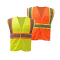 Class 2 Two Tone Orange Mesh Hook & Loop Safety Vest